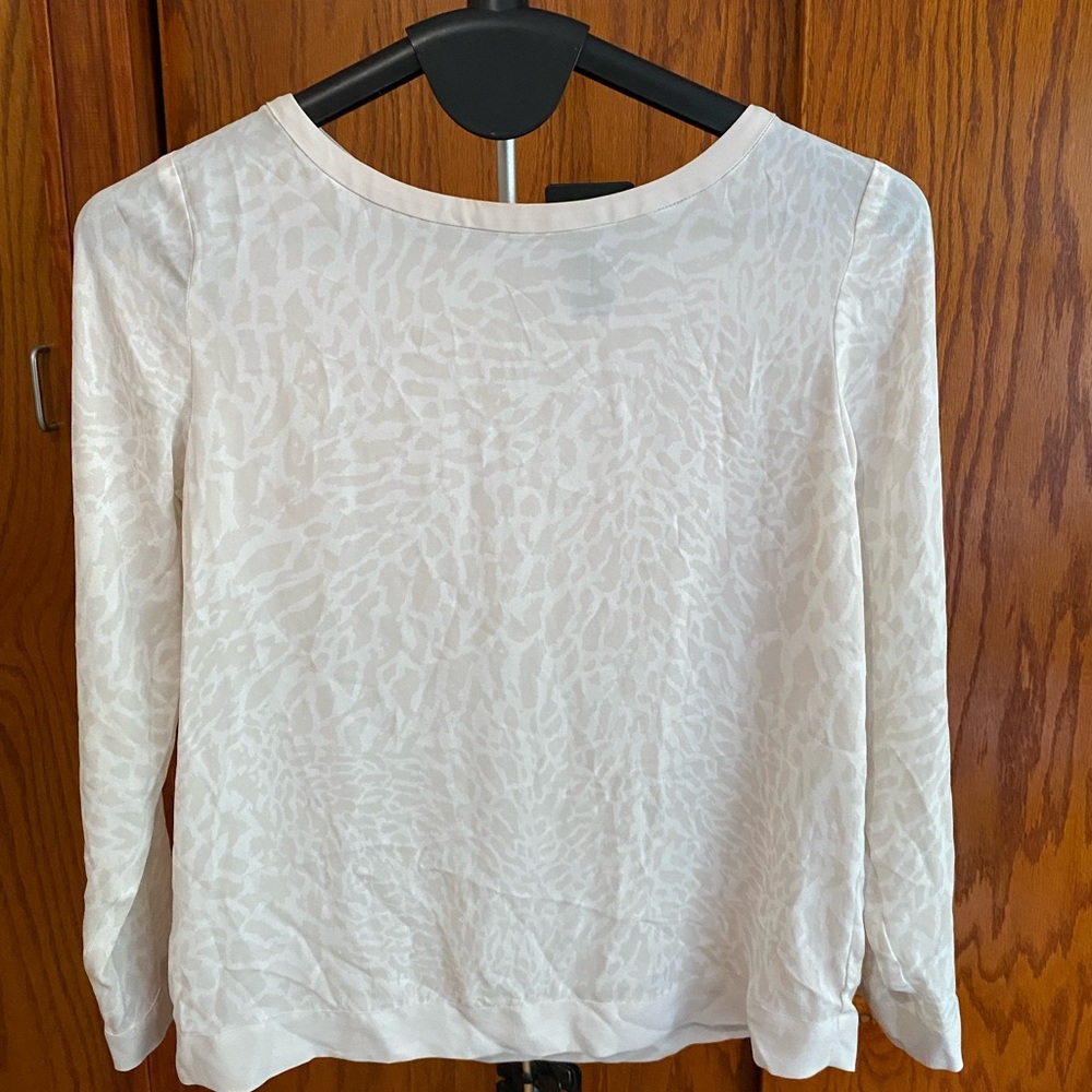 LOFT White Textured Blouse